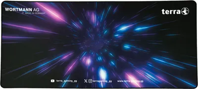 Image de Tapis de souris TERRA XXL PURE Gaming noir/mauve chaînes noires, 900 x 400 x 3 mm