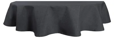 Produktbild von Tischdecke oval anthrazit 160x260 cm Leinenoptik Lotuseffekt Tischwäsche Wasserabweisend Tischtuch