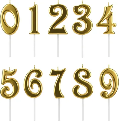 Immagine prodotto di 20 candeline dorate con numeri per torte