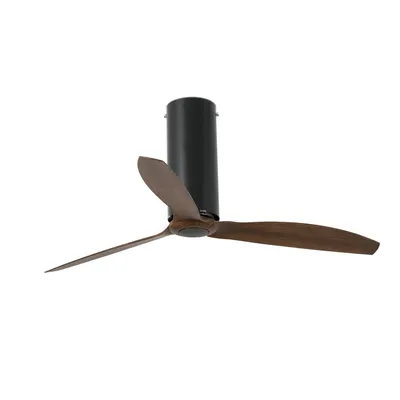 Obrázek produktu pro Energeticky úsporný stropní ventilátor s dálkovým ovládáním Tube black matt / ořech 128 cm