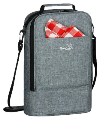 Image de Elzusha - Sac isotherme pour bouteilles de vin, capacité pour 2 bouteilles