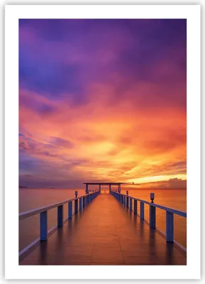 Produktbild von Poster - Poster ohne Rahmen - Himmel die Farben Pier - 50x70 cm - Wand Bild - Wanddeko - Wandbilder - Kunstposter - Wandposter - Bilder - Kunstdruck - Wanddekoration - Wandbild - P2XPA50x70-4202