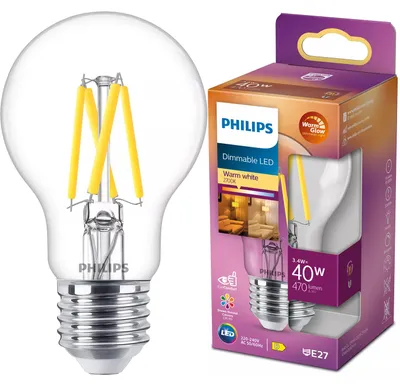 Zdjęcie produktu dla LED E27 Normalna 3,4W (40W) Przezroczysta CiepłaGl 470