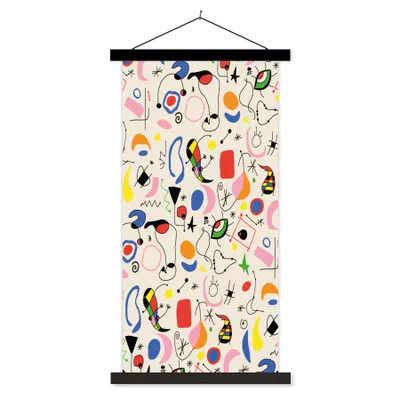 Produktbild von MuchoWow® Textilposter Muster - Abstrakt - Kunst 60x120 cm mit schwarzem Rahmen - Magnete