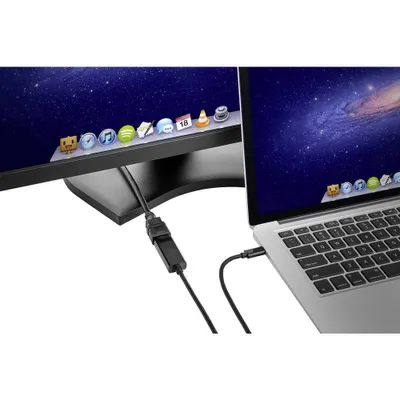 Productafbeelding van Renkforce USB-C® / HDMI-adapterkabel. USB-C®-connector, HDMI-A-connector. 1,80 meter. Zwart. Modelnummer: RF-4535910. USB-C®-displaykabel