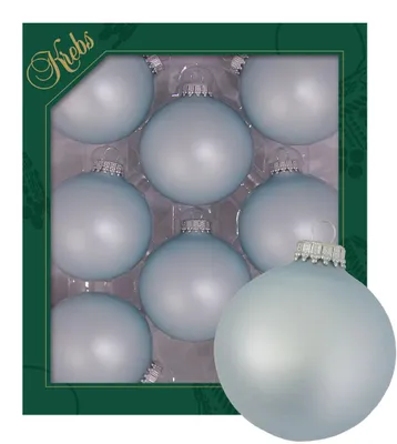 Produktbild von Krebs Glas Lauscha Kugeln im 8er Set - Hellblau - Christbaumschmuck aus Glas - Unifarbende Kugeln - Größe: 7cm - 70075