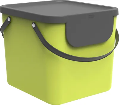 Immagine prodotto di Sistema di raccolta differenziata Rotho 40L Albula - Portarifiuti 40,0 x 35,8 x 34,0 cm - Portarifiuti in plastica con maniglie - Portarifiuti con coperchio e adesivi