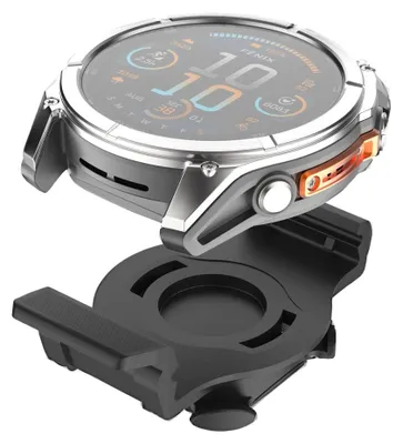 Immagine prodotto di Supporto per orologio intelligente Garmin da 22 mm, compatibile con biciclette e motociclette, base fissa, colore nero
