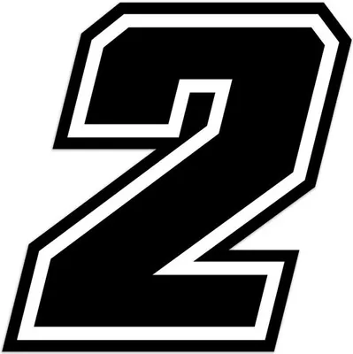 Immagine prodotto di Adesivo numero di gara per Moto "2" Race Moto GP, nero, 10 x 10 cm