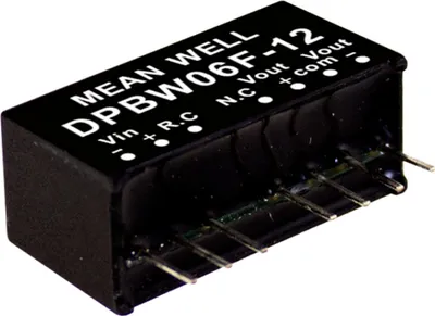 Produktbild von MEANWELL DPBW06G-12, DC DC-Wandler, 18-75V:+ -12V 250mA 6W