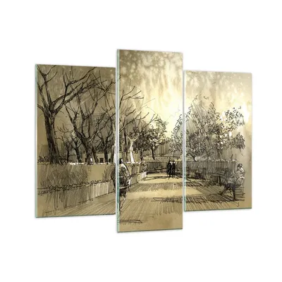 Produktbild von Bilder auf glas - Park Spaziergang Baum - 130x100cm - Glasbilder - Wandbilder - Kunstdruck - zum Aufhängen bereit - Wanddekoration aus Glas - Glas Bilder - Wandbild auf Glas - GCB130x100-3758
