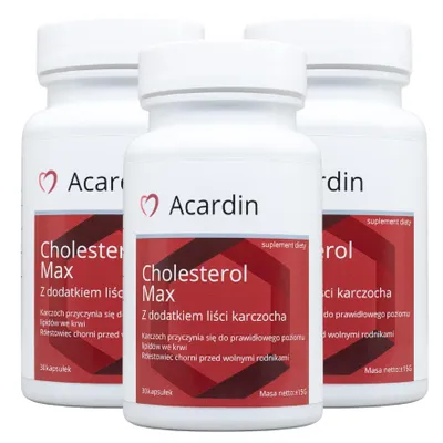Produktbild von 3x Acardin – Nahrungsergänzungsmittel für Cholesterin 30 Kapseln