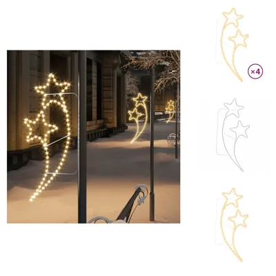 Image de vidaXL Guirlandes lumineuses 4 pcs. en forme d'étoile blanc chaud 125,5x53x4,5 cm - Eclairage de Noël