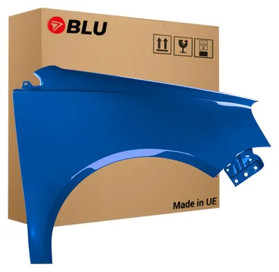 Obrázek produktu pro BLU Blatník náhrada pro VW Volkswagen Polo 9N3 IV 4 LIFT LA5K Pravý Modrý OlympiaBlau | 2005-2009 | Přední | Lakovaný | Připravený k montáži | Pozink