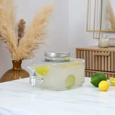 Obrázok produktu pre Sklenená nádoba s mriežkovaným vzorom, 3 l