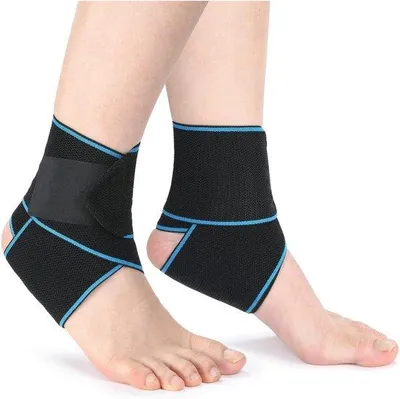 Obrázek produktu pro Elastická ortéza na kotník – protiskluzová – prodyšná, odvádějící pot – ochrana proti zraněním – kompresní bandáž pro zranění nohy