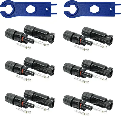 Produktbild von 6 Paar Solarstecker Set inkl. Montagewerkzeug, kompatibel mit MC4, für Solarkabel 4 – 6 mm²