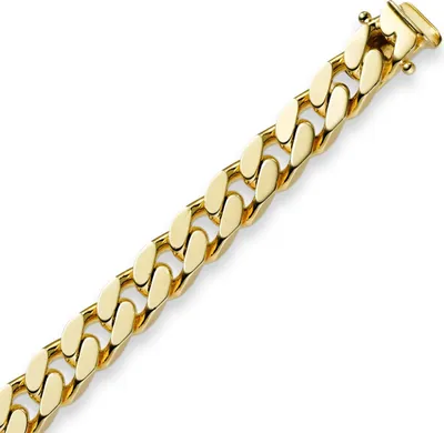 Produktbild von 7mm Armband Armkette Panzerarmband 585 Gold Gelbgold 21cm Herren Goldarmband