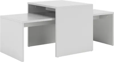 Image de Ensemble de tables basses Vicco Donat Blanc 100x48cm 2 pièces, Model 55392