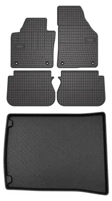 Obrázek produktu pro Gumové autokoberce SolidPRO + vana kufru pro: Volkswagen Caddy III 2K 2007-2010 5místná verze 5 ks