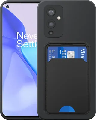 Immagine prodotto di Custodia per OnePlus 9 con supporto per schede in TPU - Custodia flessibile in silicone TPU con slot per schede - Nero - Smartphonica