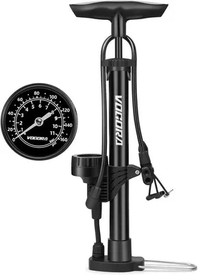 Produktbild von Famanu Elektrische Fahrradpumpe - Pumpe mit Druckmesser für Presta- und Schrader-Ventile