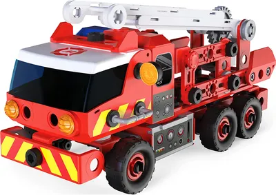 Produktbild von Meccano Junior Feuerwehrauto Konstruktionsset mit Licht und Sound, Fahrzeug-Baukasten, 6 Jahr(e)