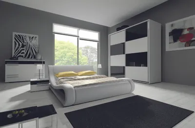 Productafbeelding van Slaapkamer sets, compleet met kast, bed, dressoir en nachtkastje. Modern design