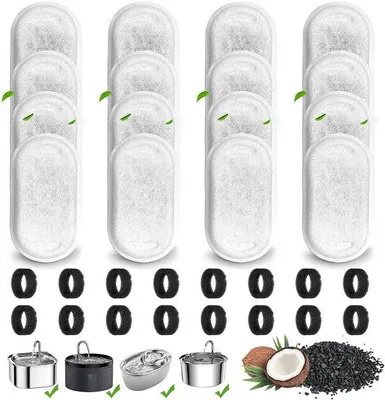 Produktbild von 32 Stücke Trinkbrunnenfilter, Edelstahl, 3,2L und 2L, mit Aktivkohle und Schaumfiltern