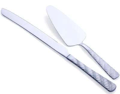 Tortenmesser-Set, Edelstahl, silber, 2-teilig, 33 cm + 23,9 cm