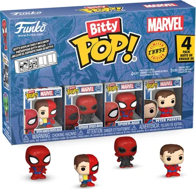 Produktbild von Funko Bitty Pop! Marvel: Spider-man - Peter Parker (Spider-man) / Superior Spider-man / Spider-man / Random Chase