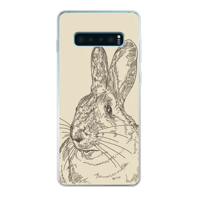 Produktbild von MuchoWow® Handyhülle Schutzhülle Hülle für Samsung Galaxy S10 Plus Vintage-Illustration eines Kaninchens Silikon Softcase Handy Hülle - Schutzhülle