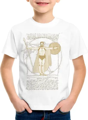 Produktbild von style3 Vitruvianischer Spartaner Kinder T-Shirt antiker kämpfer 300 dreihundert