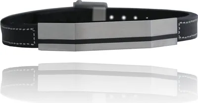 Produktbild von Lederarmband mit Edelstahl 316L Mattiert Schwarz PVD- Herrenschmuck