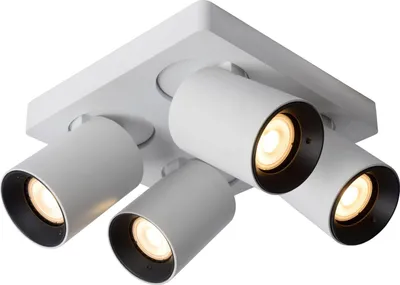 Produktbild von Spot Strahler Aluminium GU10 warmweißes Licht 2200 K 1280 lm B: 20 cm verstellbar Weiß 4-flammig eckig Modern