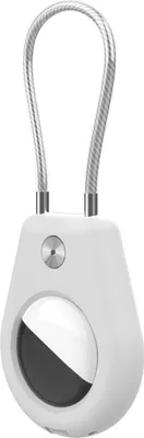 Obrázok produktu pre Ochranný kryt kompatibilný s Apple AirTag, s oceľovým káblom - Biely