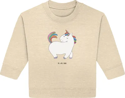 Produktbild von Mr. & Mrs. Panda Organic Baby Pullover Einhorn Stolzieren 12. - 18. Monat - Natural Raw - Geschenk, Freundin, Pferd, Reiten, Einhörner, Unicorn, Bullover