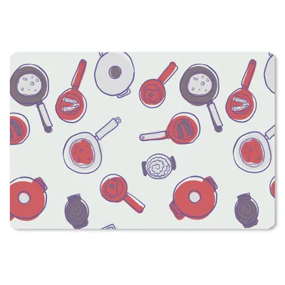 Produktbild von MuchoWow® Schreibtischunterlage Muster - Kochen - Pfanne - Lebensmittel 60x40 cm - XXL Mauspad - Großes Mauspad