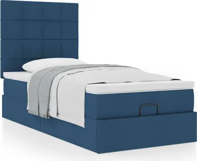 Produktbild von Hochwertig Ottoman-Bett mit Matratze Blau 90x190 cm Stoff 3313125