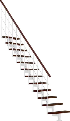 Produktbild von Minka Mittelholmtreppe Style 35 - 304cm Geschosshöhe Walnuss Weiß