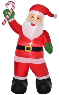 Immagine prodotto di Babbo Natale gonfiabile con luci LED | Colore: bianco, rosso e verde | Dimensioni: 140x85x250 cm