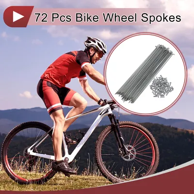 Produktbild von 72 Set 14G Fahrradspeichen 209mm Fahrradspeichen Kohlenstoffstahl Verzinkt Silberton
