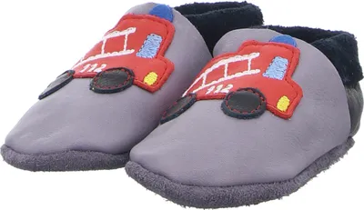 Produktbild von Orangenkinder Feuerwehr Kleinkinder Krabbelschuhe Grau/Schwarz/Rot, 1-22-809