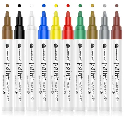 Produktbild von Permanent Marker Ölbasis Wasserfest Rundspitze 2-3 mm 10er Set Bunt