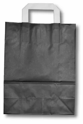 Produktbild von 250x Papiertragetaschen aus Kraftpapier 180+80x220mm schwarz