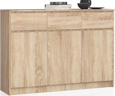 Produktbild von Akord Kommode 3 Türen 3 Schubladen Sonoma Eiche 138X40X99 Cm