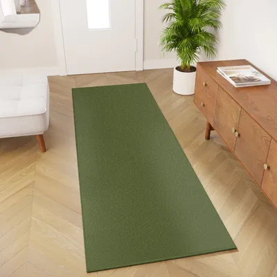 Produktbild von Läufer Kurzflor Indoor Outdoor Grün Einfarbig Wohnzimmer Schlafzimmer Balkon Küche Modern 80 x 300