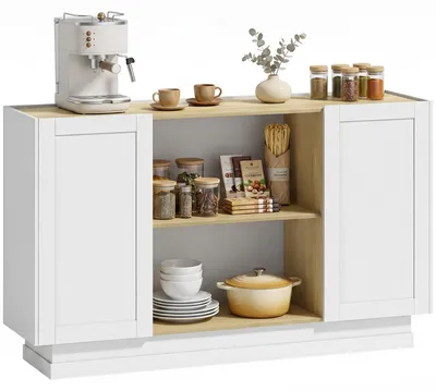 Immagine prodotto di HOMCOM Credenza da 133 cm con 2 Ripiani Aperti e 2 Armadietti