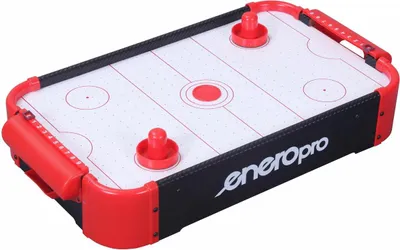 Obrázek produktu pro Enero Pro Air Hockey Table 51x31x10 cm - Mini stolní hra v černé barvě z MDF s ventilátorem, počítadly branek a příslušenstvím - Vzdušný hokej pro děti a dospělé