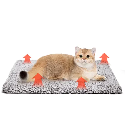 Produktbild von Selbstheizende Decke für Hunde & Katzen - Katzendecke, Wärmedecke Waschbare, Rutschfester Boden Cremefarben，70x50cm